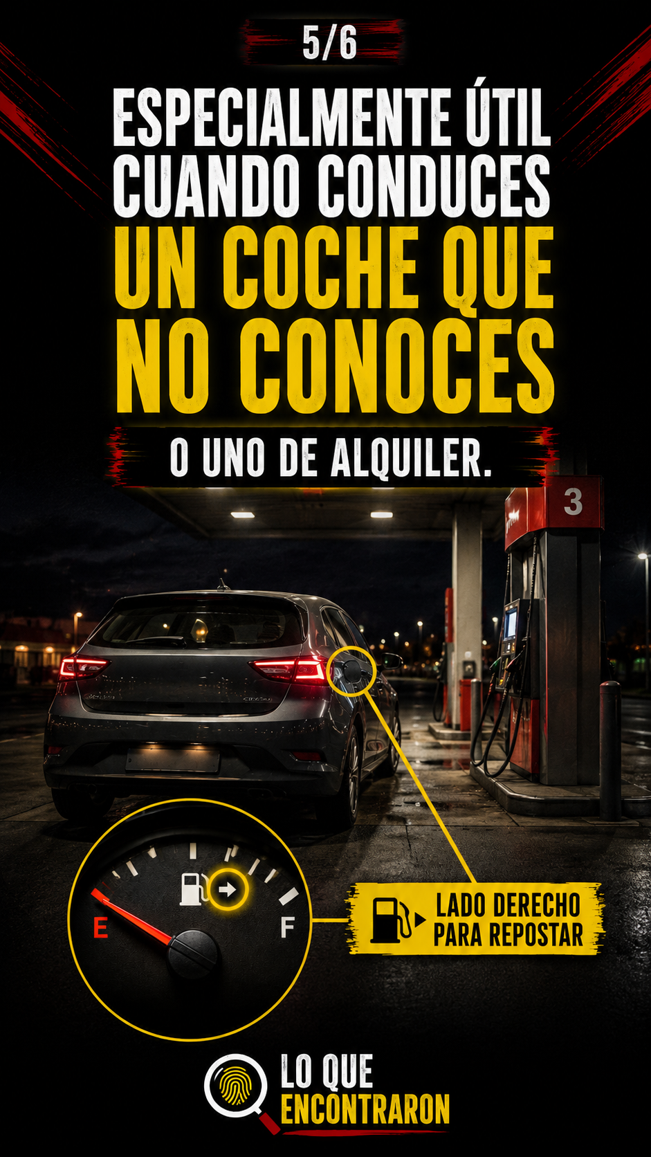 Vehículo repostando correctamente al conocer el lado donde se encuentra la tapa del depósito
